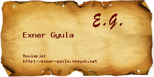 Exner Gyula névjegykártya