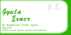 gyula exner business card